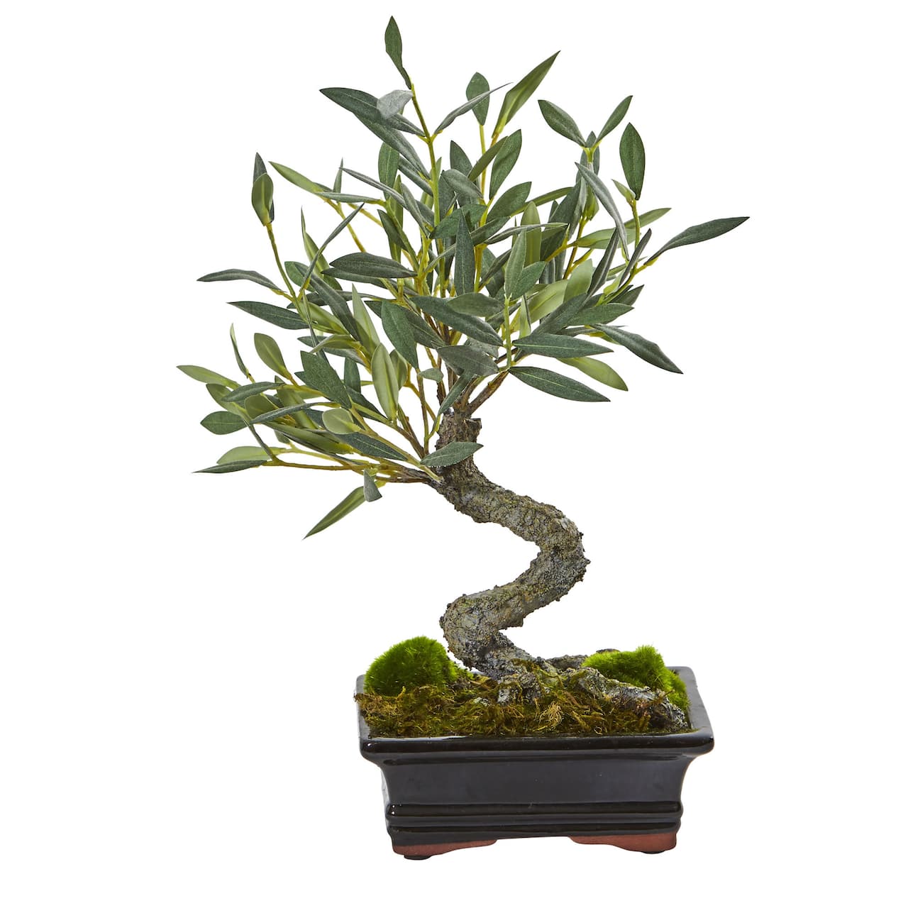 14" Potted Mini Olive Artificial Bonsai Tree